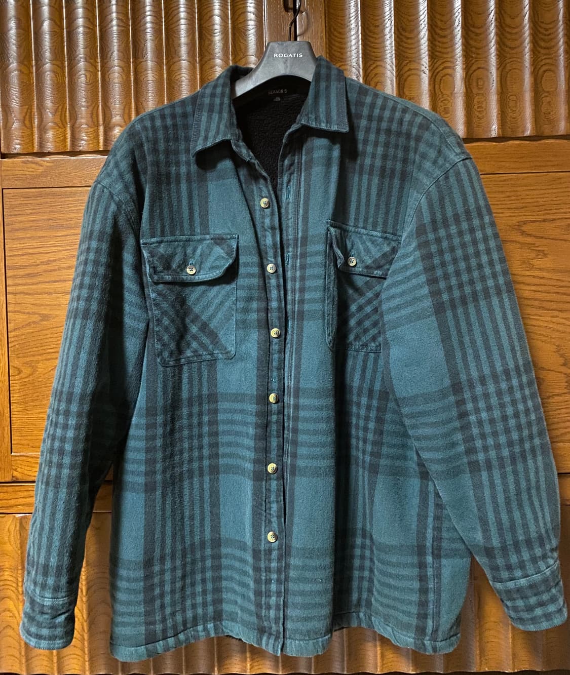 이지 시즌5 플란넬 그린 기모 셔츠 m 상품이미지1