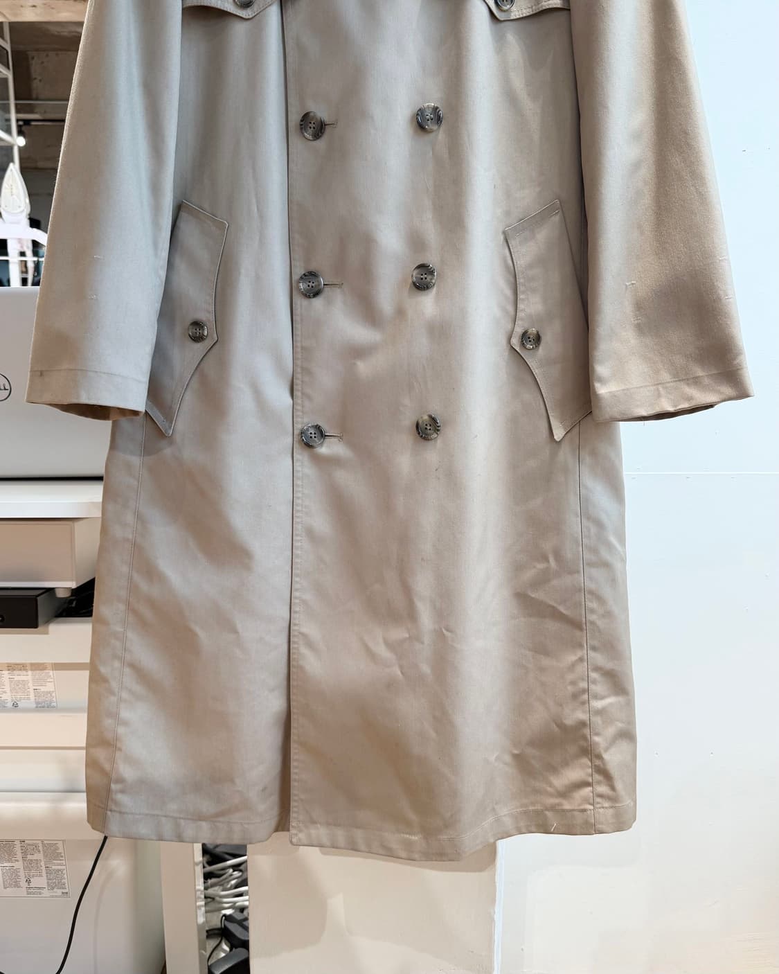 크리스찬 디올 몬슈어 베이지 더블 브레스티드 트렌치 코트  상품이미지6