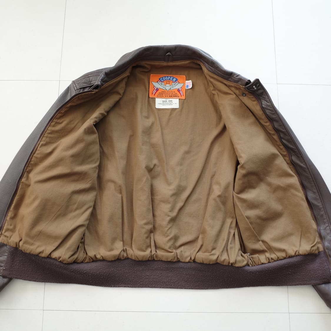 90s 쿠퍼 A-2 플라이트 자켓 염소가죽 40R MADE IN USA 상품이미지6