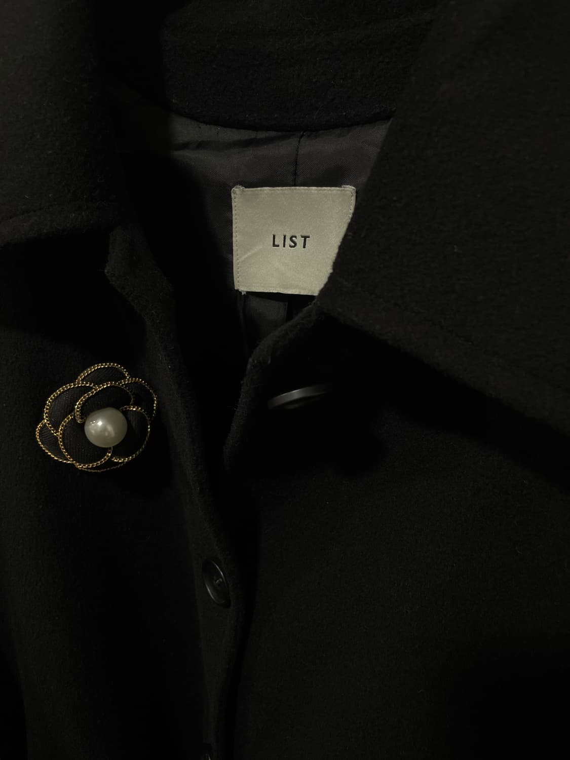 LIST 여성블랙울코트66 모직코트66:)리스트롱코트 하객룩오피스룩연말룩 상품이미지3