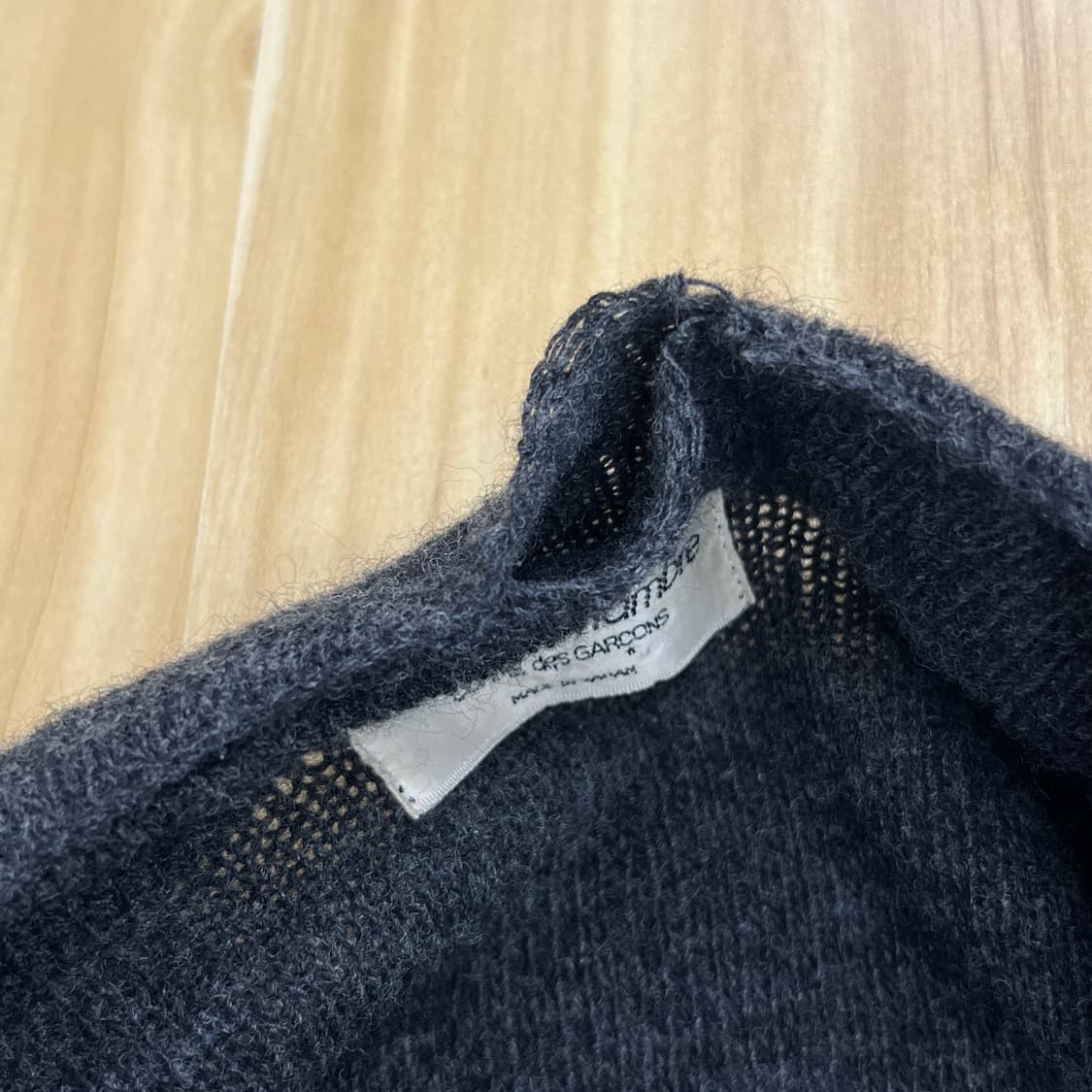 꼼데가르송 로브 드 샹브르 차콜 울 니트 스웨터  상품이미지9