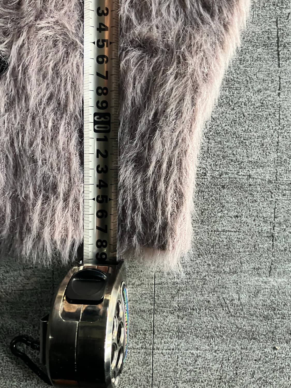 일본빈티지 핀터깔y2k 하구미달천깔 앙고라 퍼반팔가디건 상품이미지3