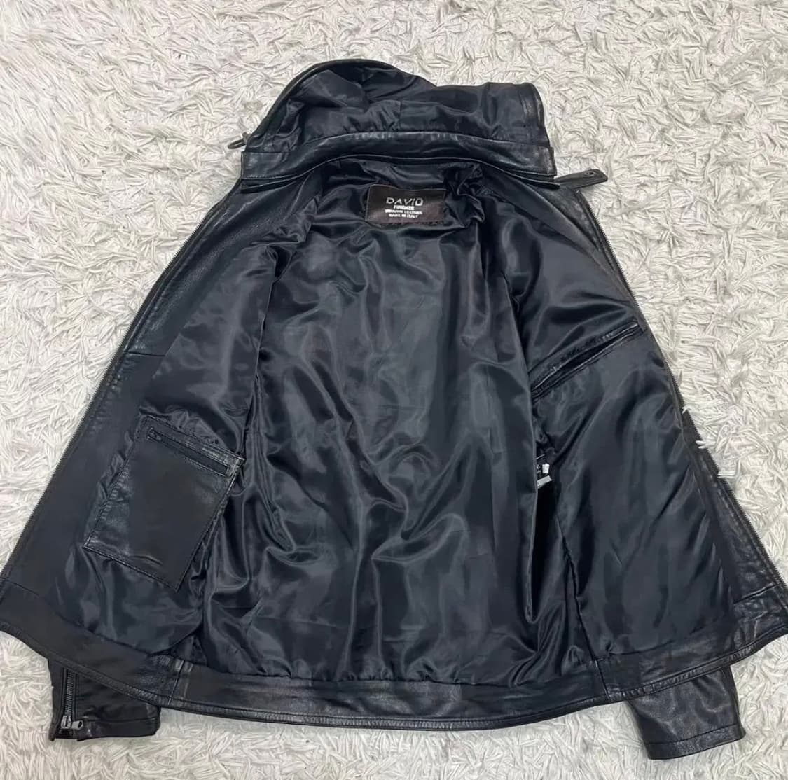 DAVID 램스킨 후드 레더 가죽 자켓 상품이미지7