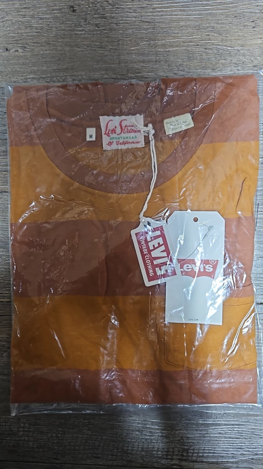 리바이스 LVC 1950's 스포츠웨어 티셔츠 딥 오렌지 스트라이프 M 상품이미지1
