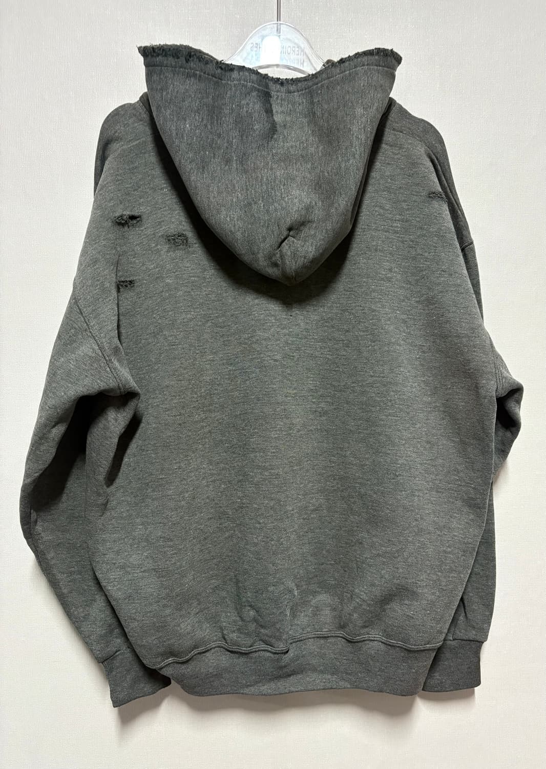 [M] Hanes Damage custom Gray Hoodie 상품이미지2