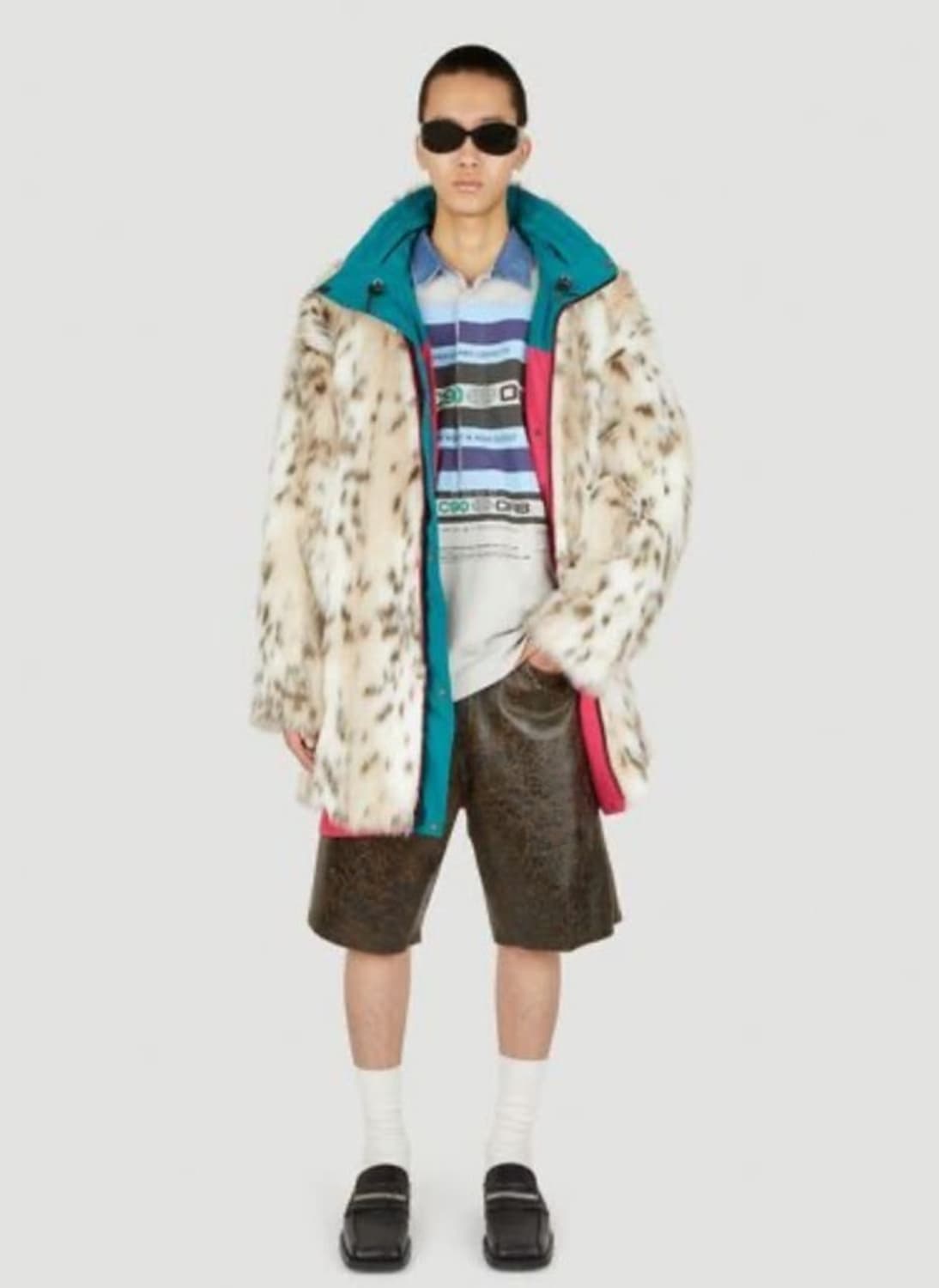 마틴로즈 레오파드 리버시블 퍼 파카 M 상품이미지2