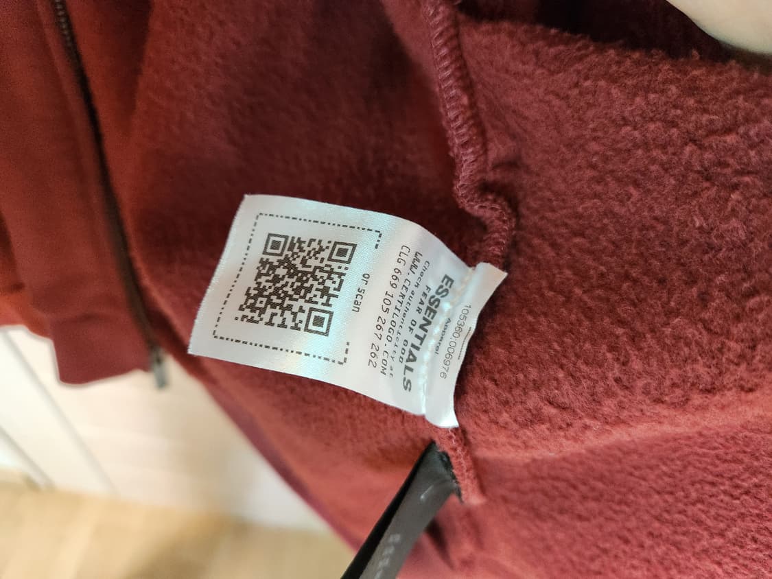 에센셜 피어오브갓 FOG 후드집업 크림슨 풀 집 후드 상품이미지8