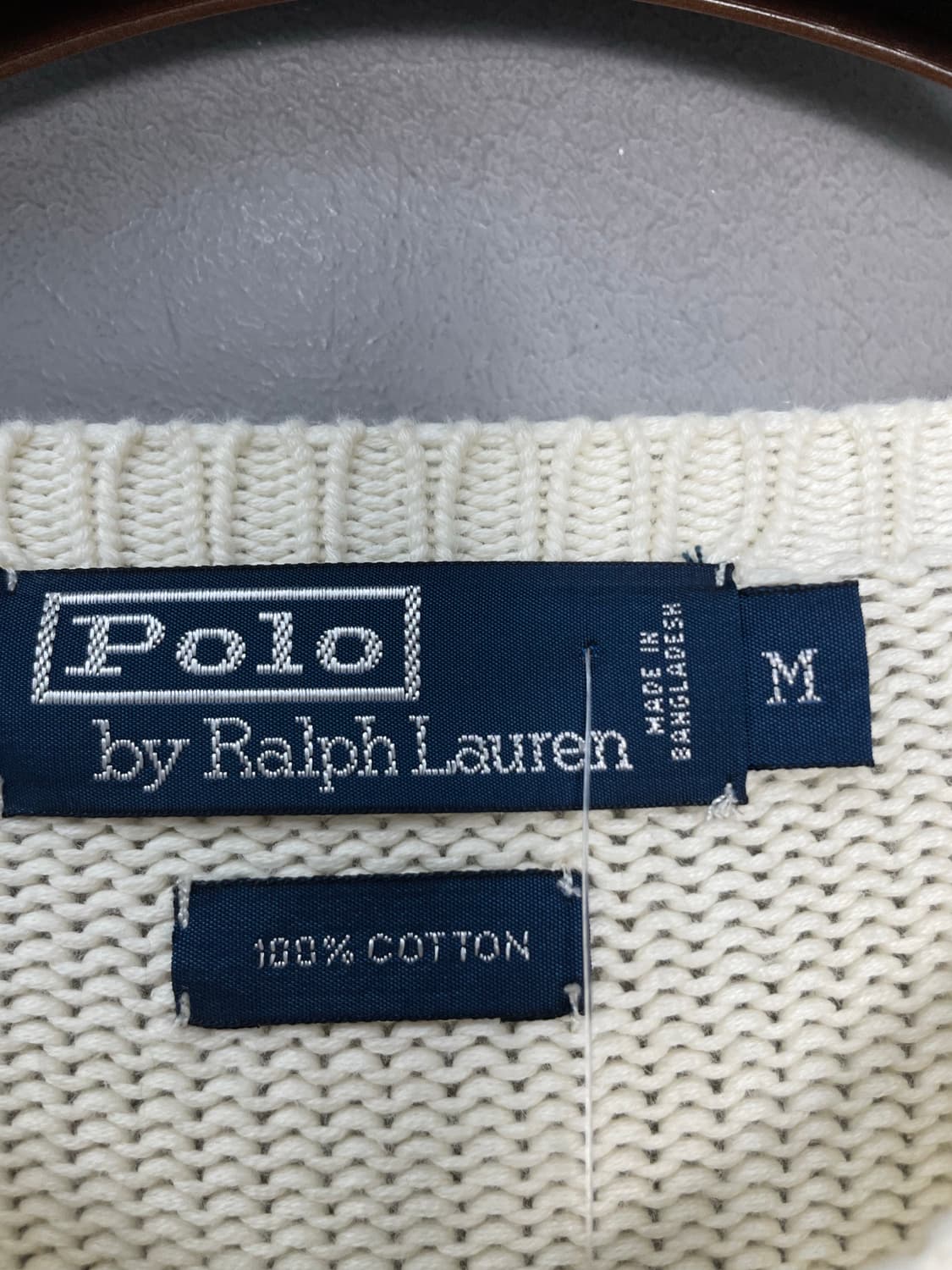 폴로 랄프로렌 브이넥 아이보리 니트 H2560 상품이미지5