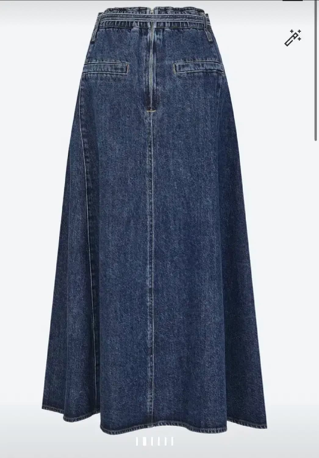 한섬 SJSJ 2023  플레어 벨티드 데님 백밴딩 롱 스커트 상품이미지2