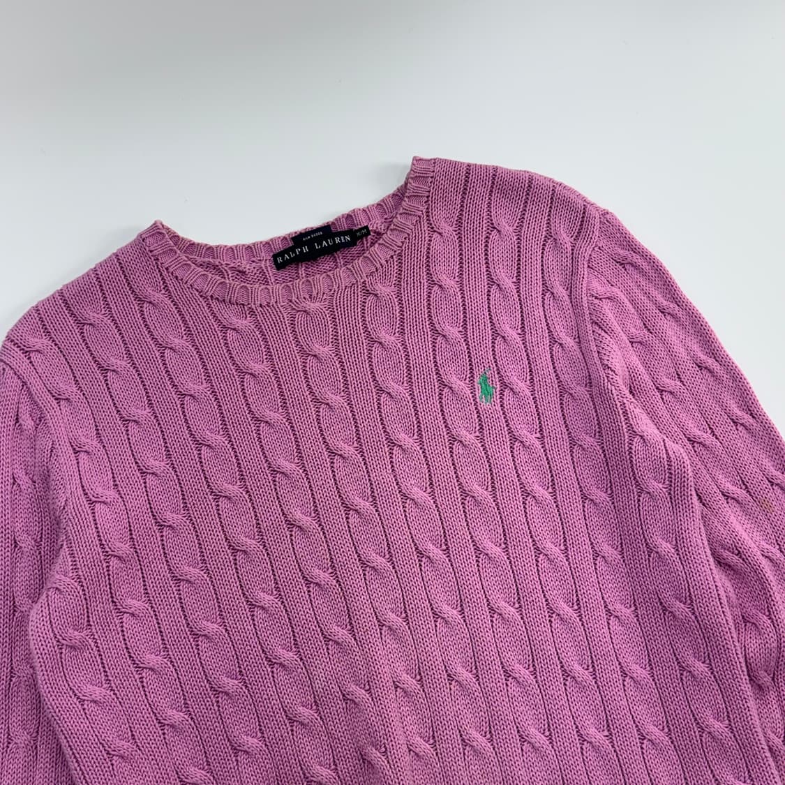 Polo 폴로 그린포니 핑크 케이블 니트 상품이미지4