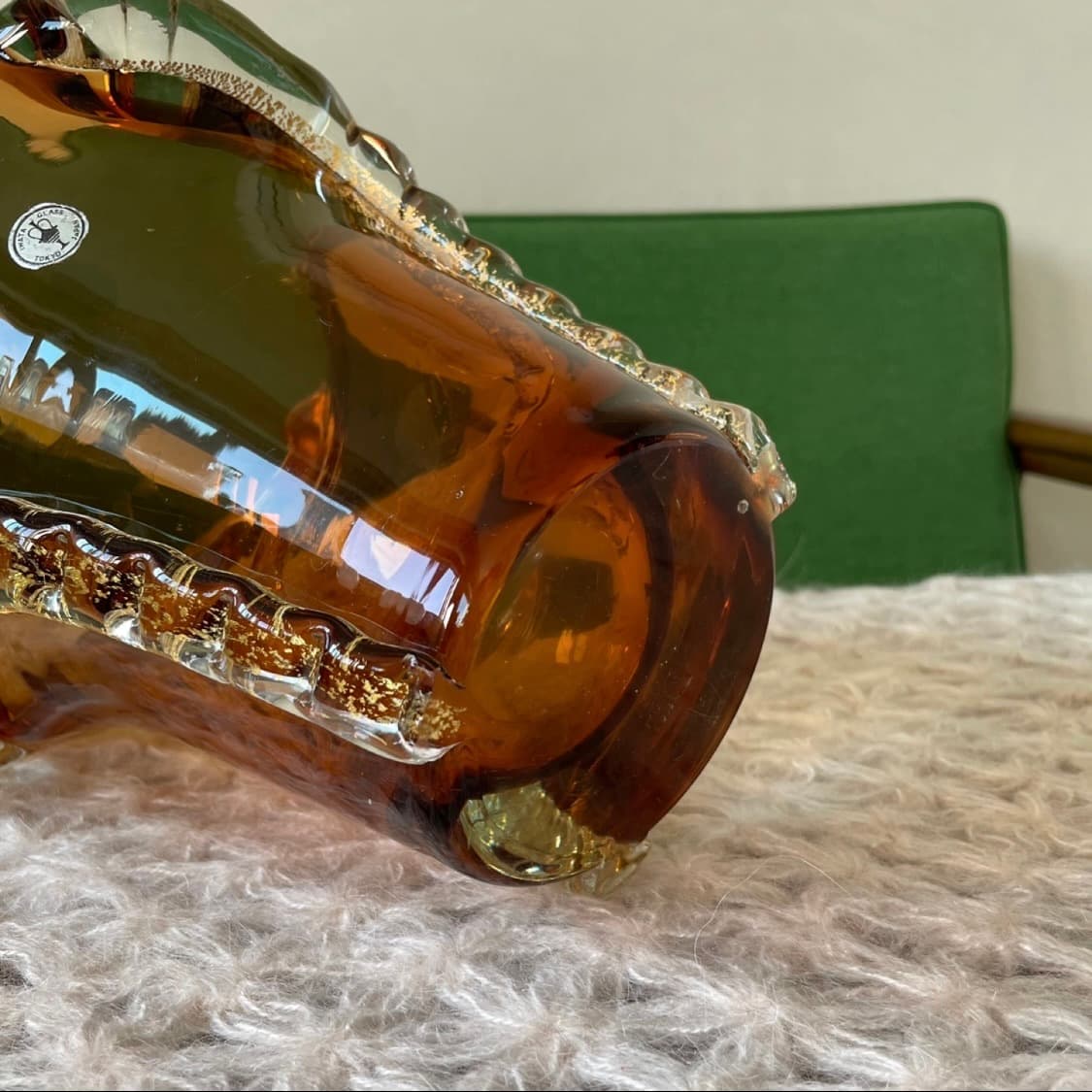 [빈티지 화병] 70’s Vintage 이와타 글라스 앰버 화병 상품이미지9