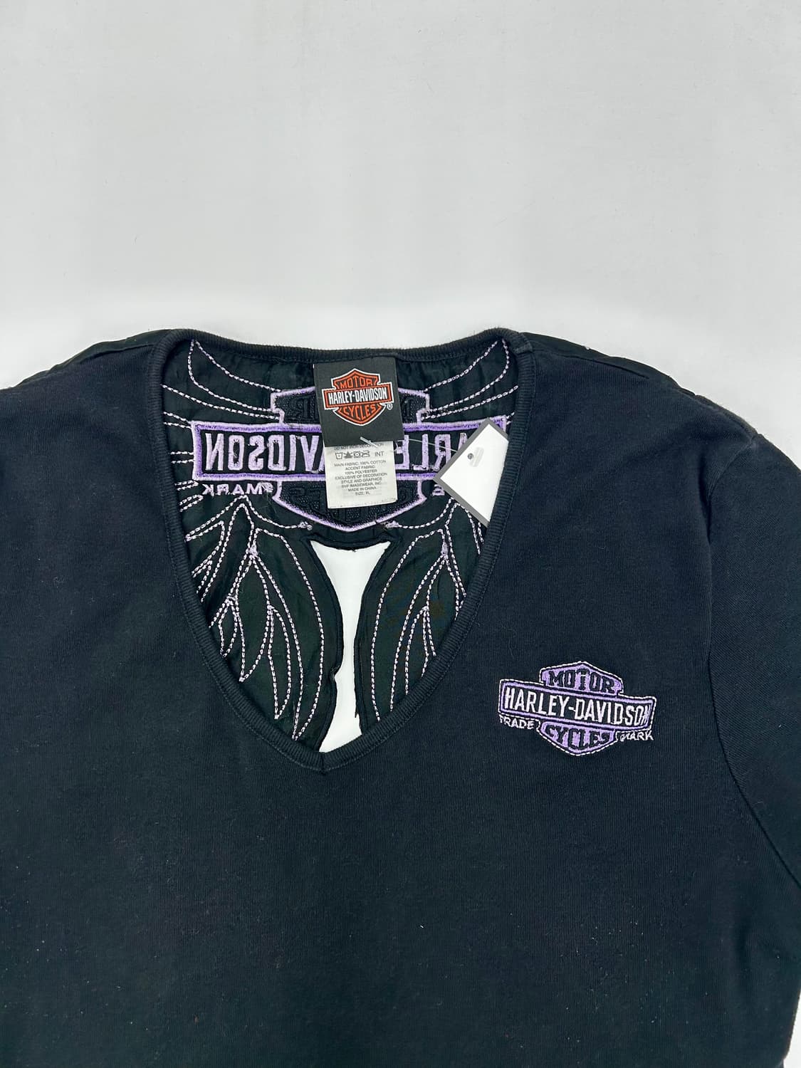 할리데이비슨 자수 브이넥 반팔티 상품이미지3