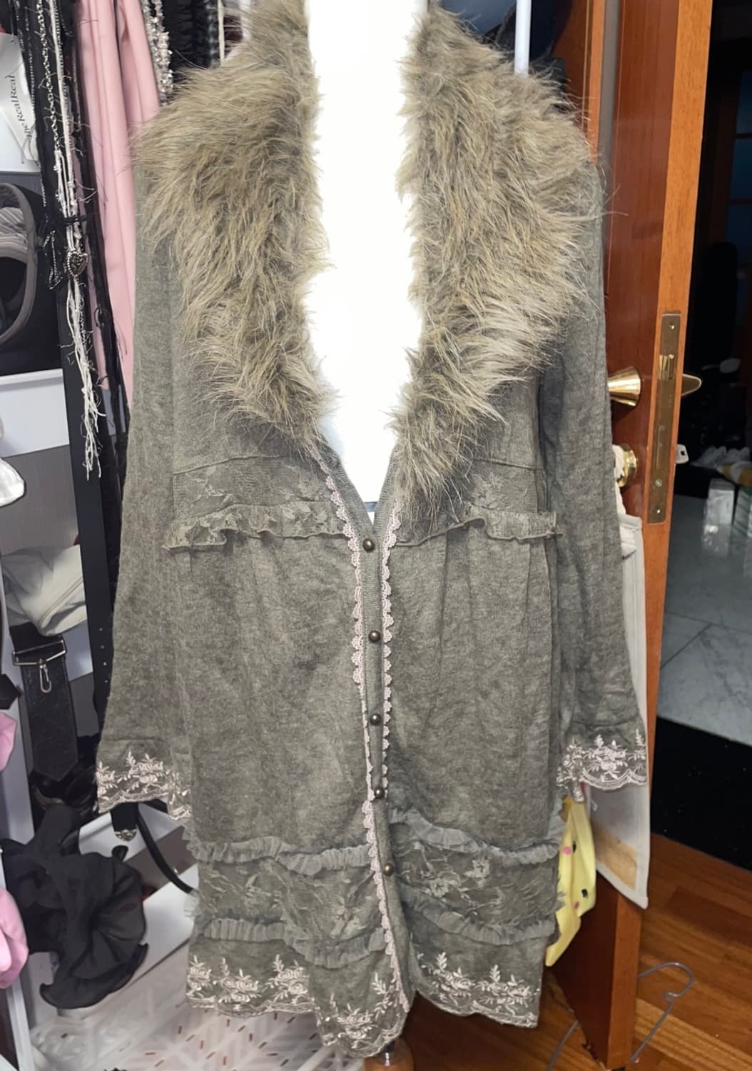 Axes femme 퍼 롱 가디건 상품이미지1