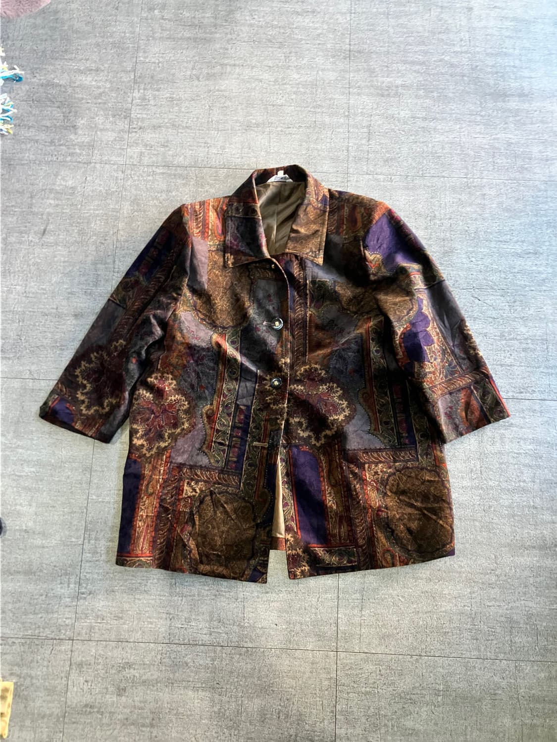 일본빈티지 Pretaporter 오리엔탈보헤미안 영국풍 쓰리버튼자켓 상품이미지1