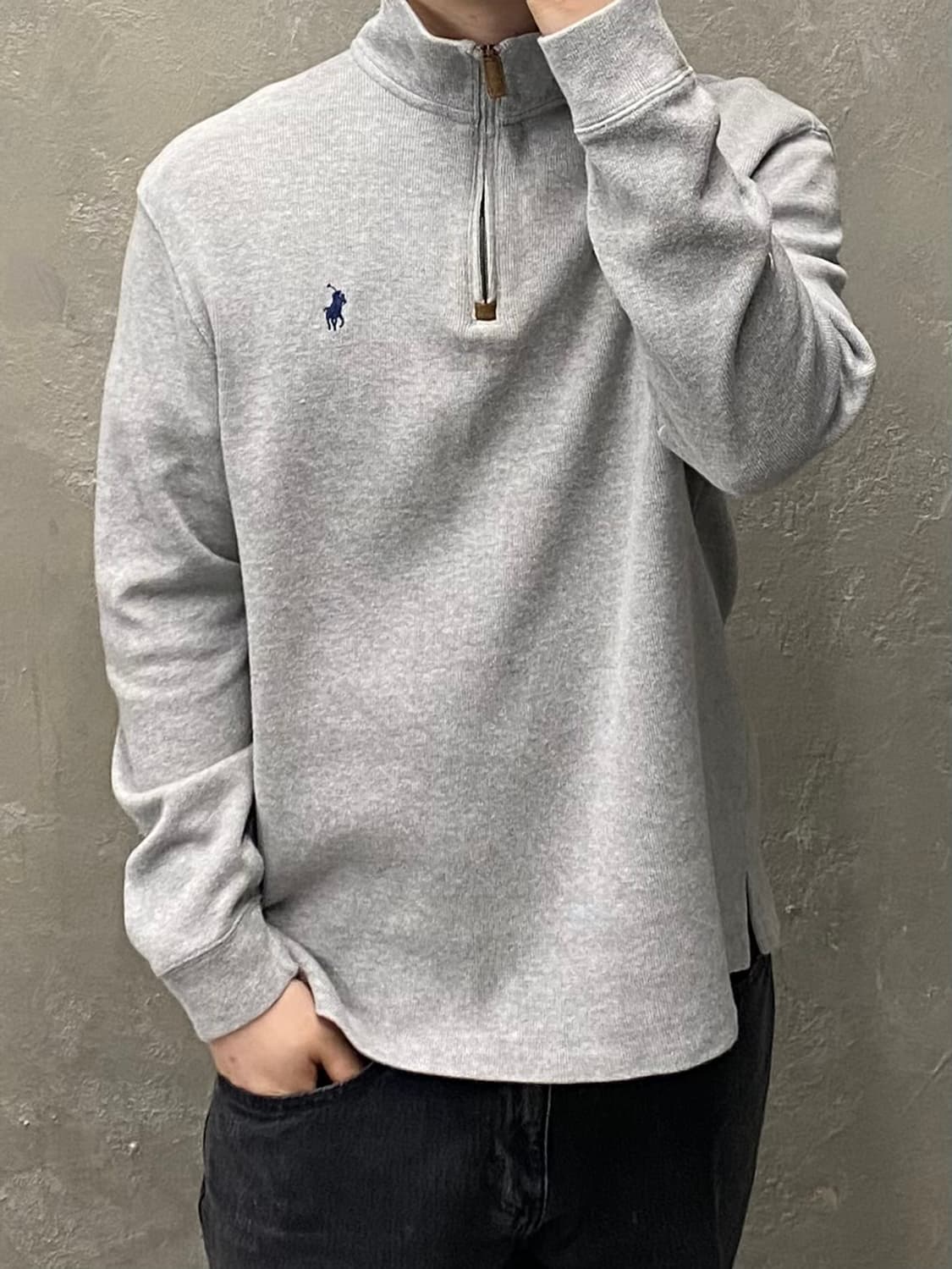 [L] Polo 폴로 랄프로렌 그레이 하프집업 니트 상품이미지9