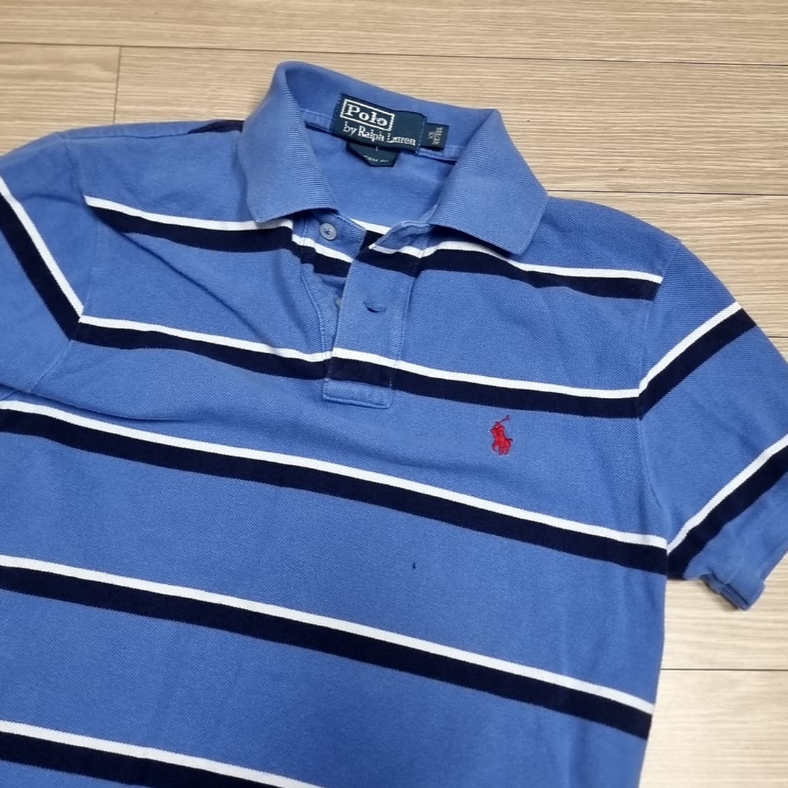 폴로 랄프로렌 블루 스트라이프 반팔 카라티xs 상품이미지2