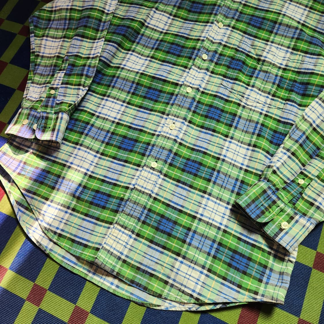 90s 올드 갭 체크 옥스포드 셔츠(USAmade) 상품이미지4