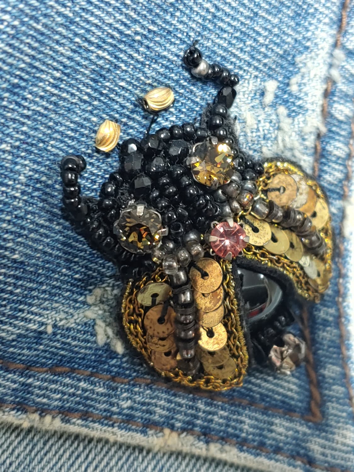 OBZEE 오브제 데님 패치 자켓 청자켓 여성0 44~55 상품이미지4