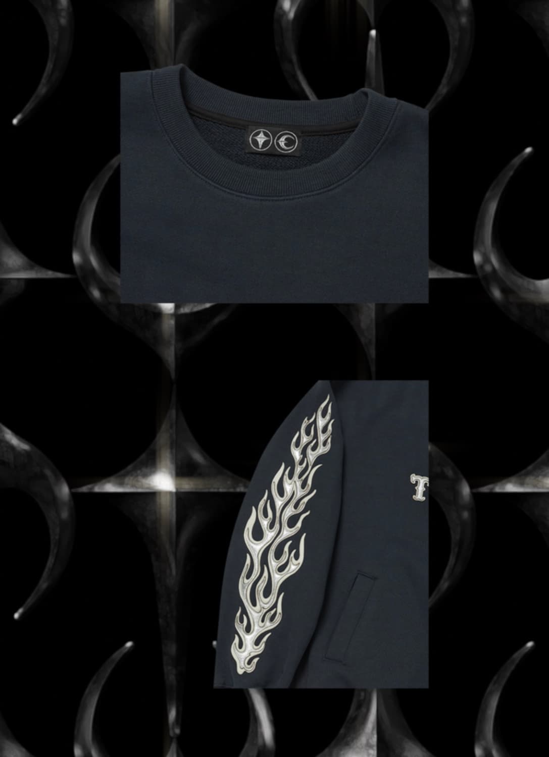 떠그클럽 레더 플레임 후디 -2size- 네이비 (미착용 새상품) 상품이미지7