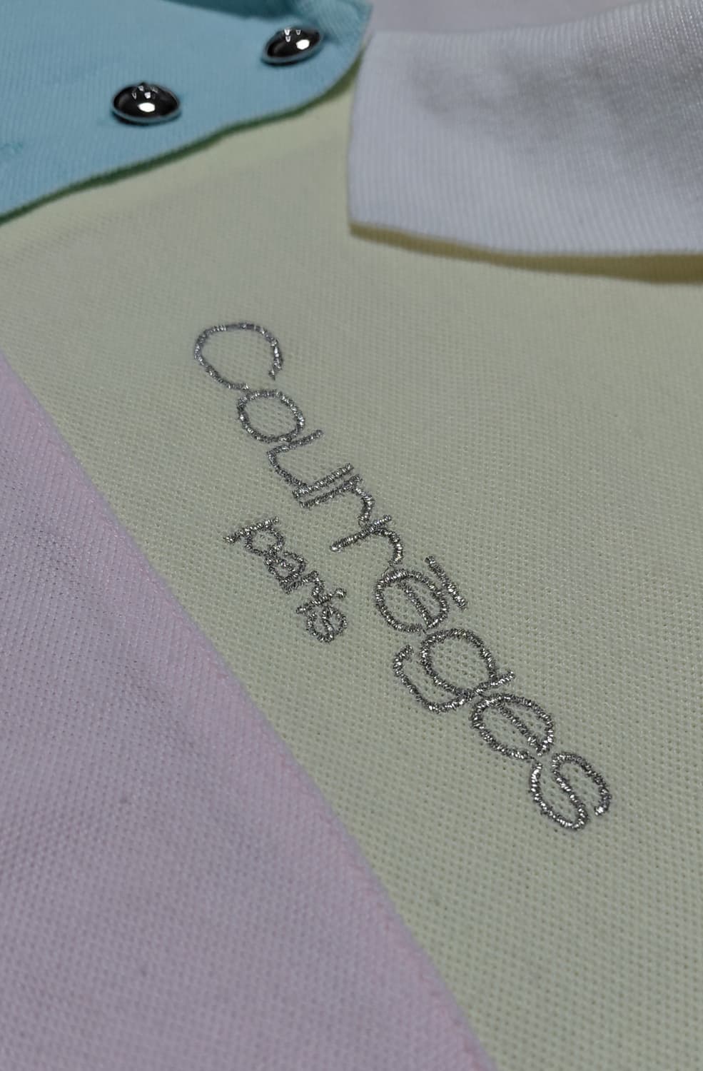 [S] Courreges 꾸레쥬 파스텔 배색 크롭 반팔 폴로 셔츠 상품이미지8