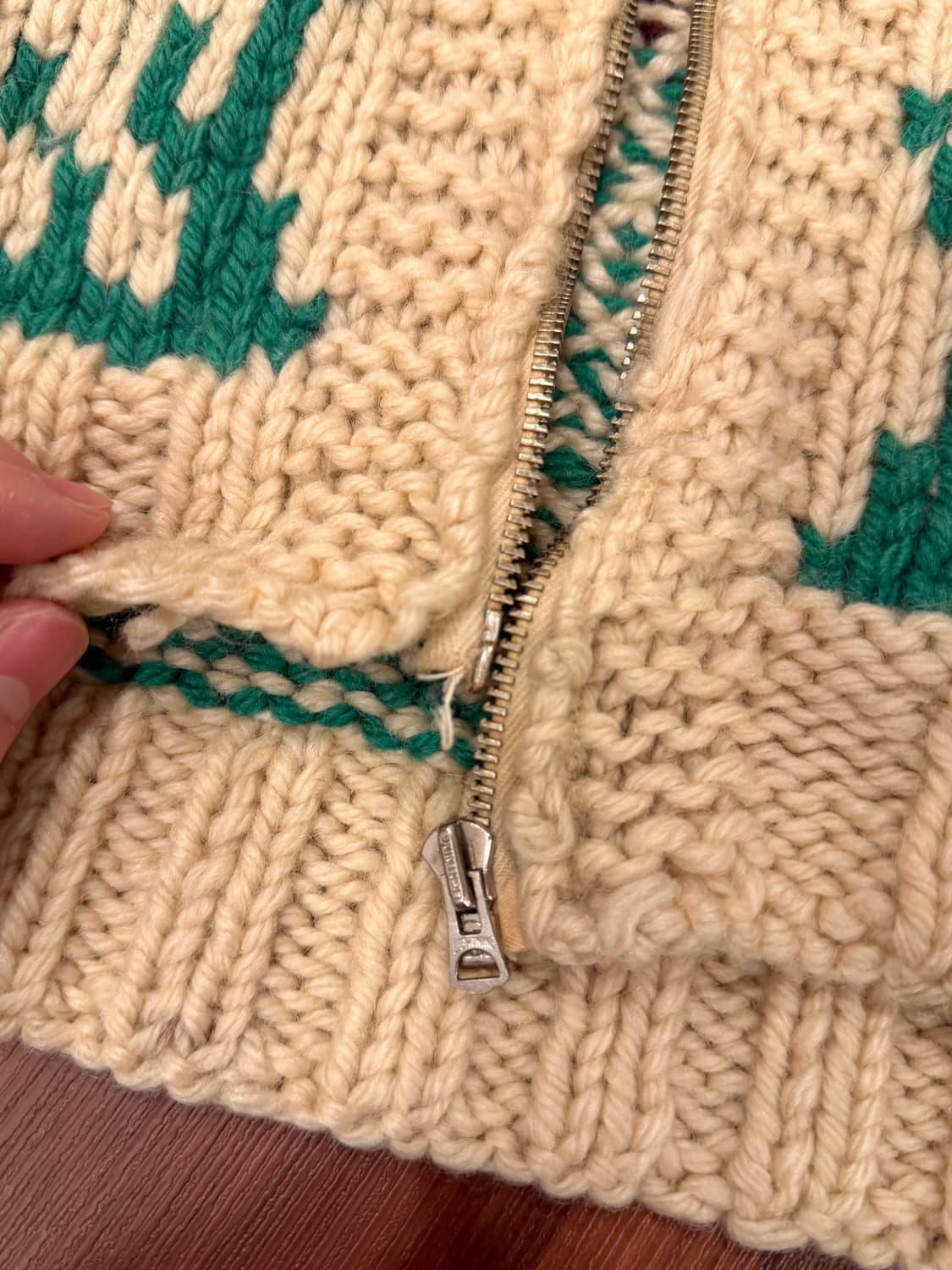 60s Vtg 빈티지 헤비울 Goose 코위찬 니트 집업 상품이미지10