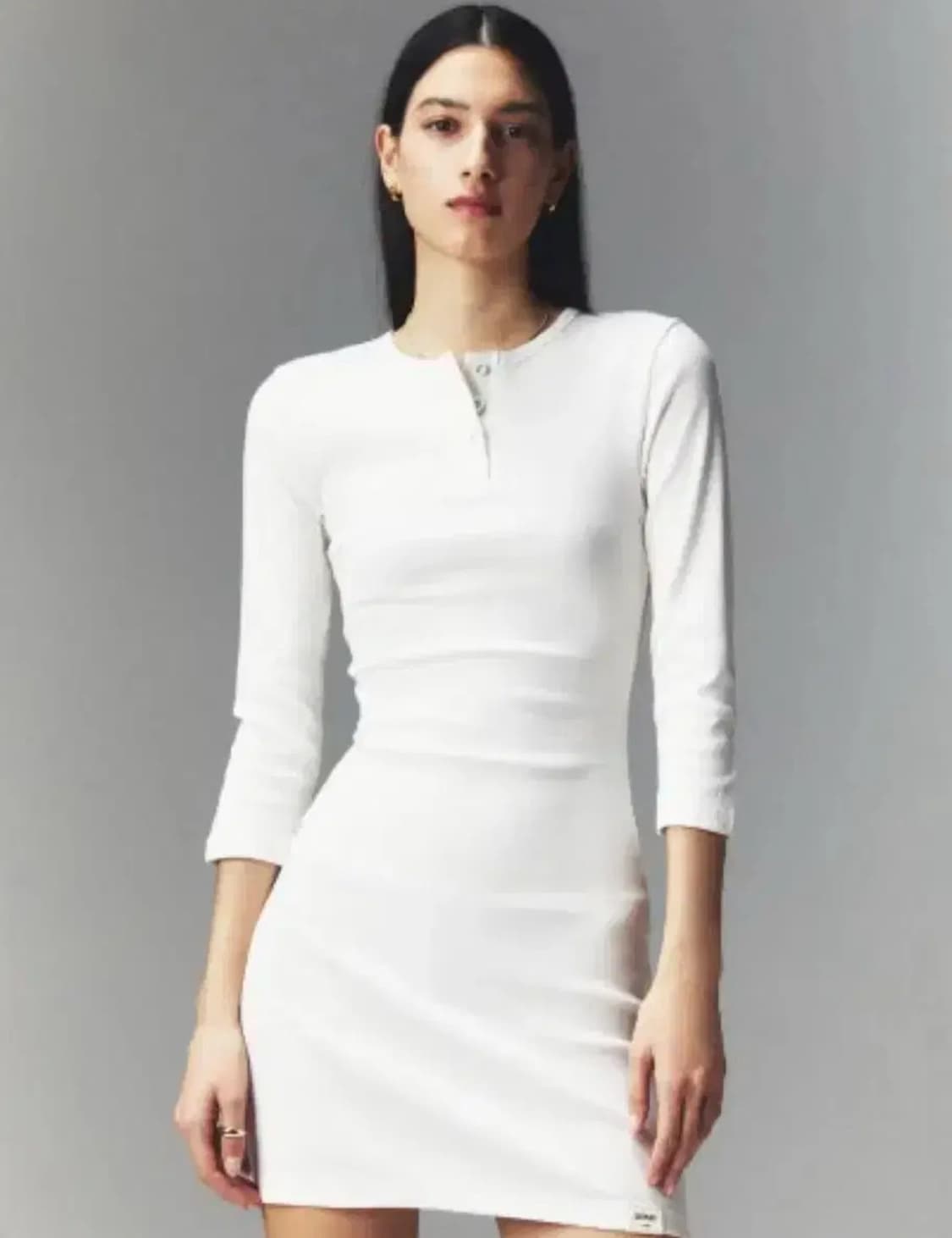 글로니 3/4 클래식 버튼 미니 원피스 상품이미지1