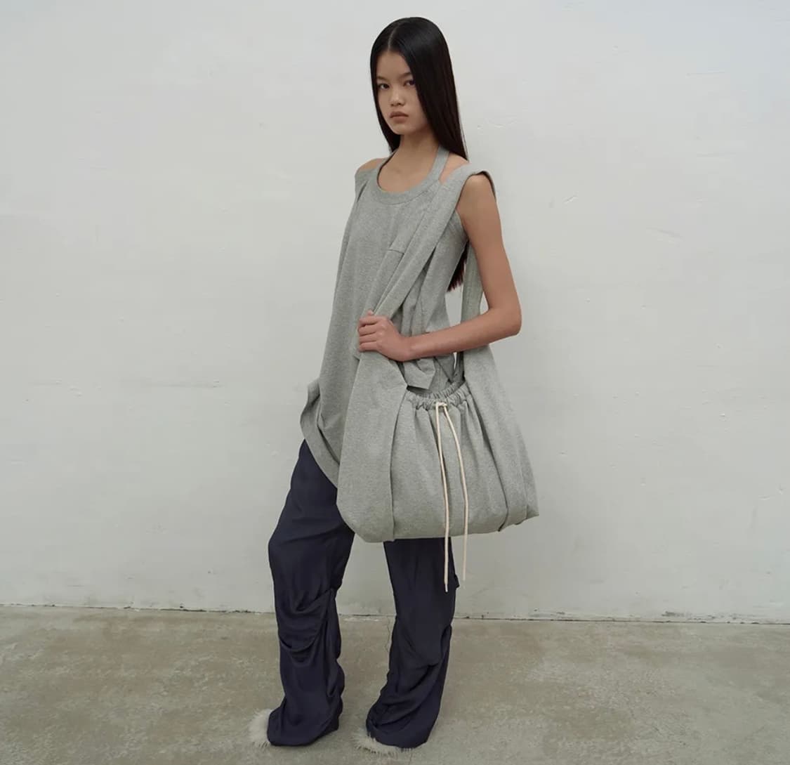 LCDC KNOT  DETAIL SHOULDER BAG GREY 상품이미지1