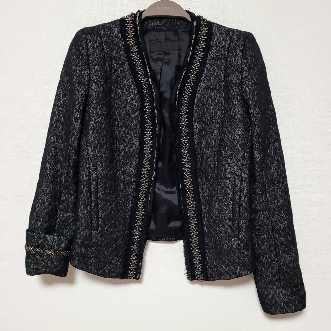 한섬 MINE 마인 시퀸 퀼팅 자켓 메탈후크참 프린지 포인트 (4455) 상품이미지2