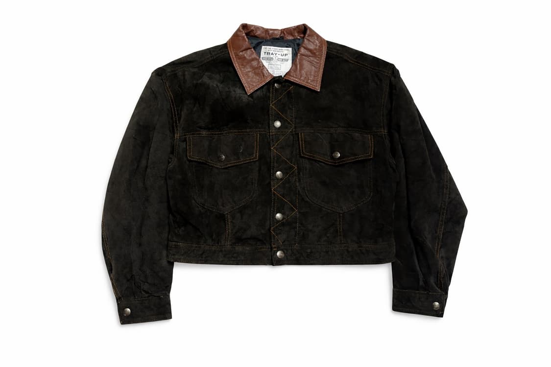 JPN 90s~00s 일본 빈티지 Y2K 천연 스웨이드 가죽 트러커 자켓 상품이미지1
