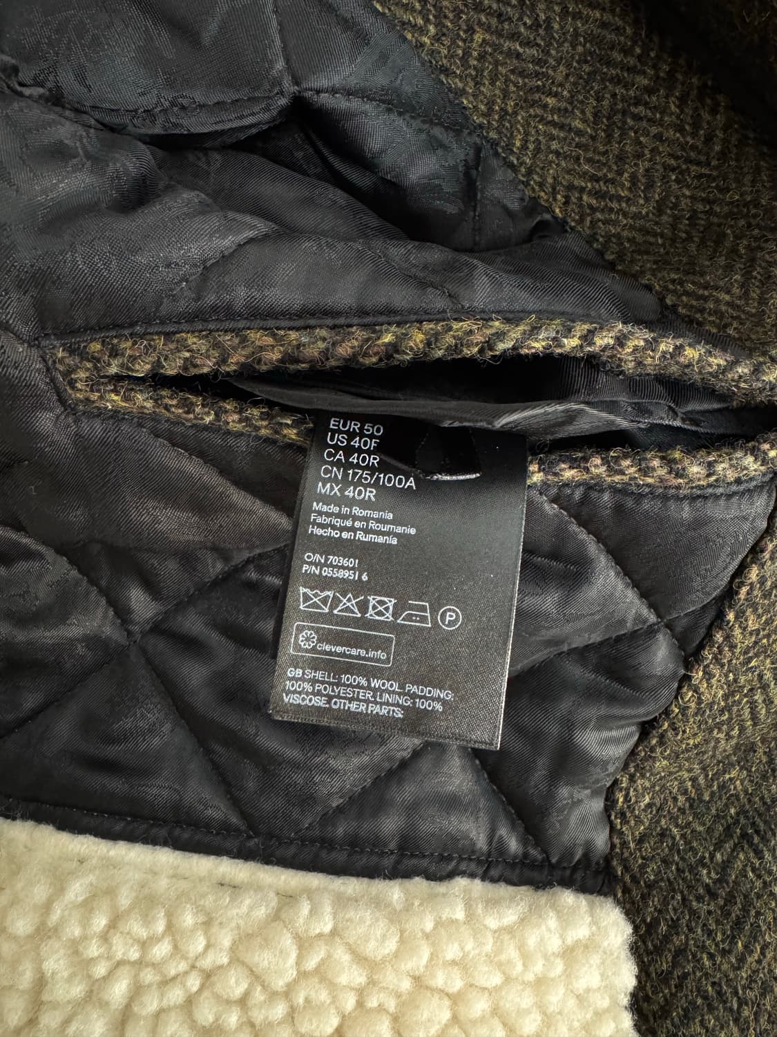 H&M 에르뎀(ERDEM) 콜라보 해리스트위드 코트 L 상품이미지8