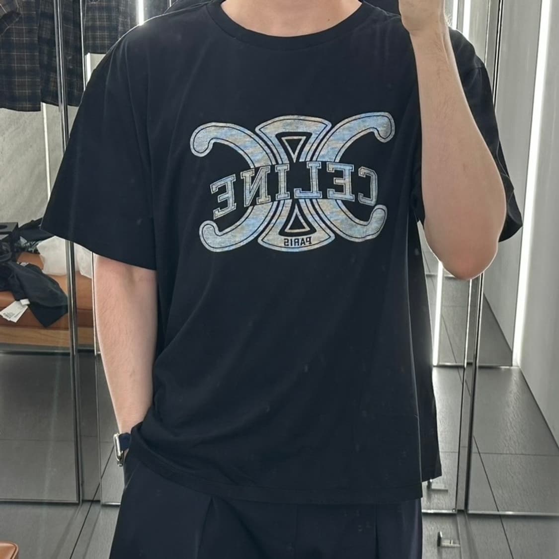 셀린느 트리옹프 로고 반팔 [택⭕️/국내 매장 구매] 상품이미지5