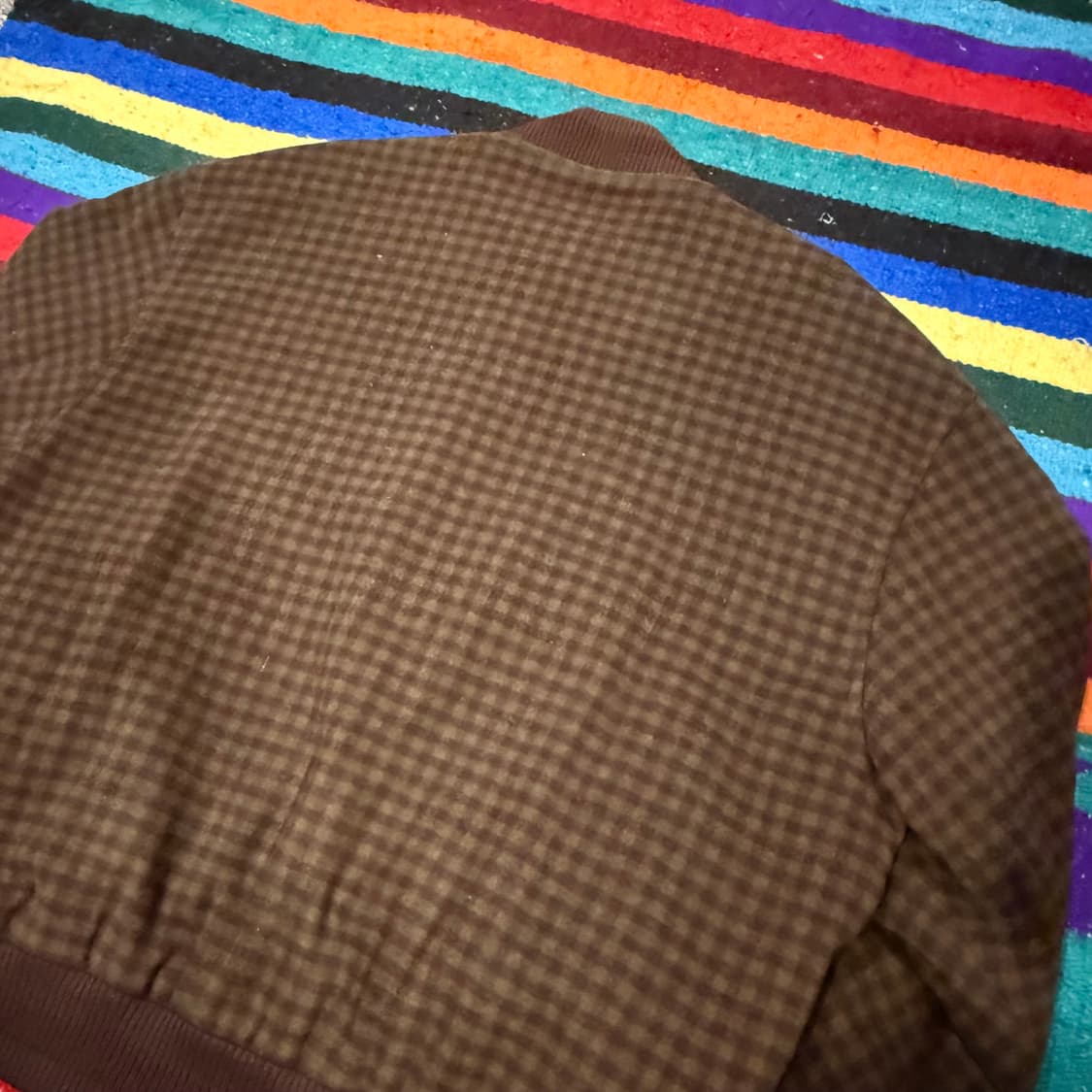 Lanvin paris 빈티지 울 해링본 체크 봄버 자켓 105-110 상품이미지4