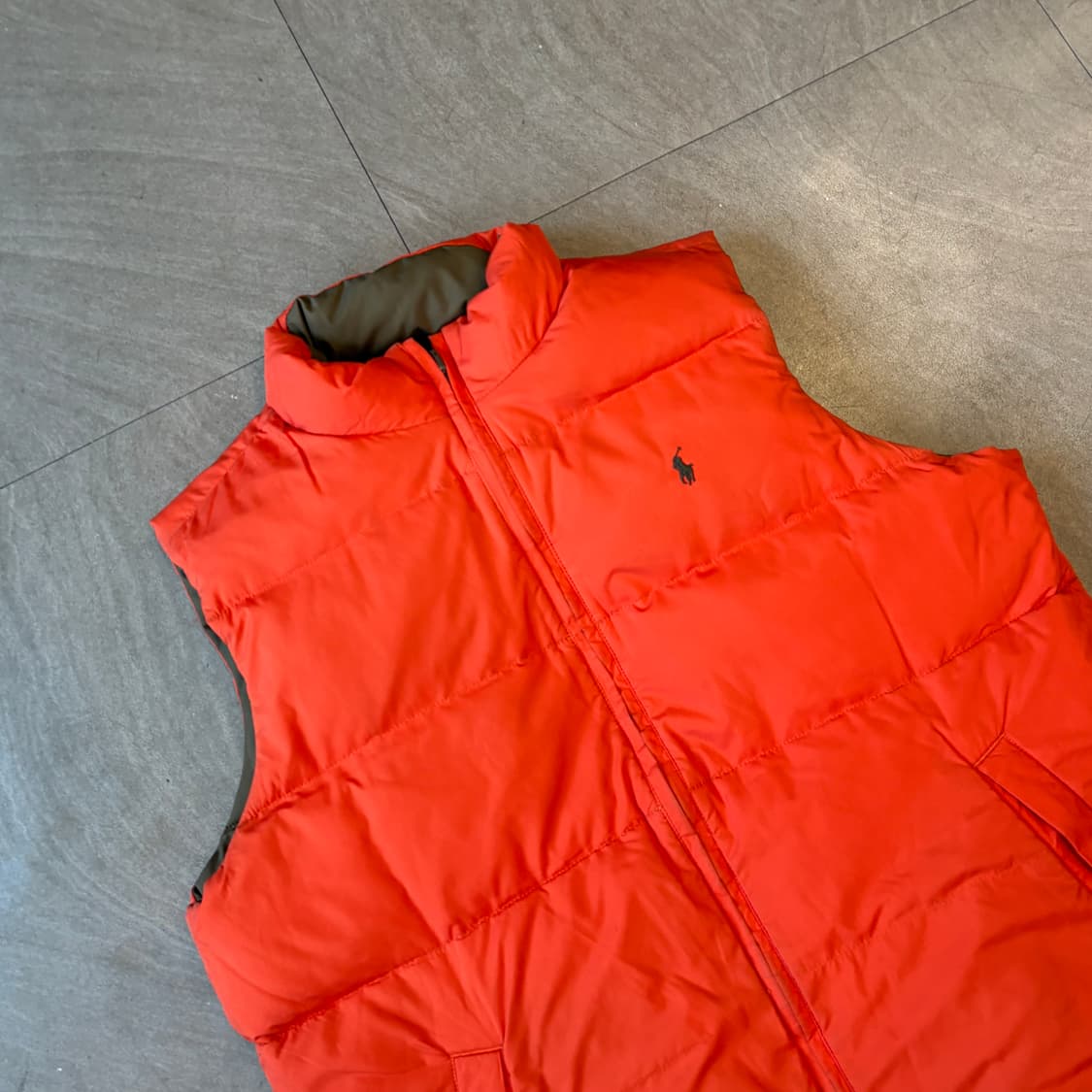 폴로 정품 브라운 , 오렌지 양면 덕다운 조끼 상품이미지4