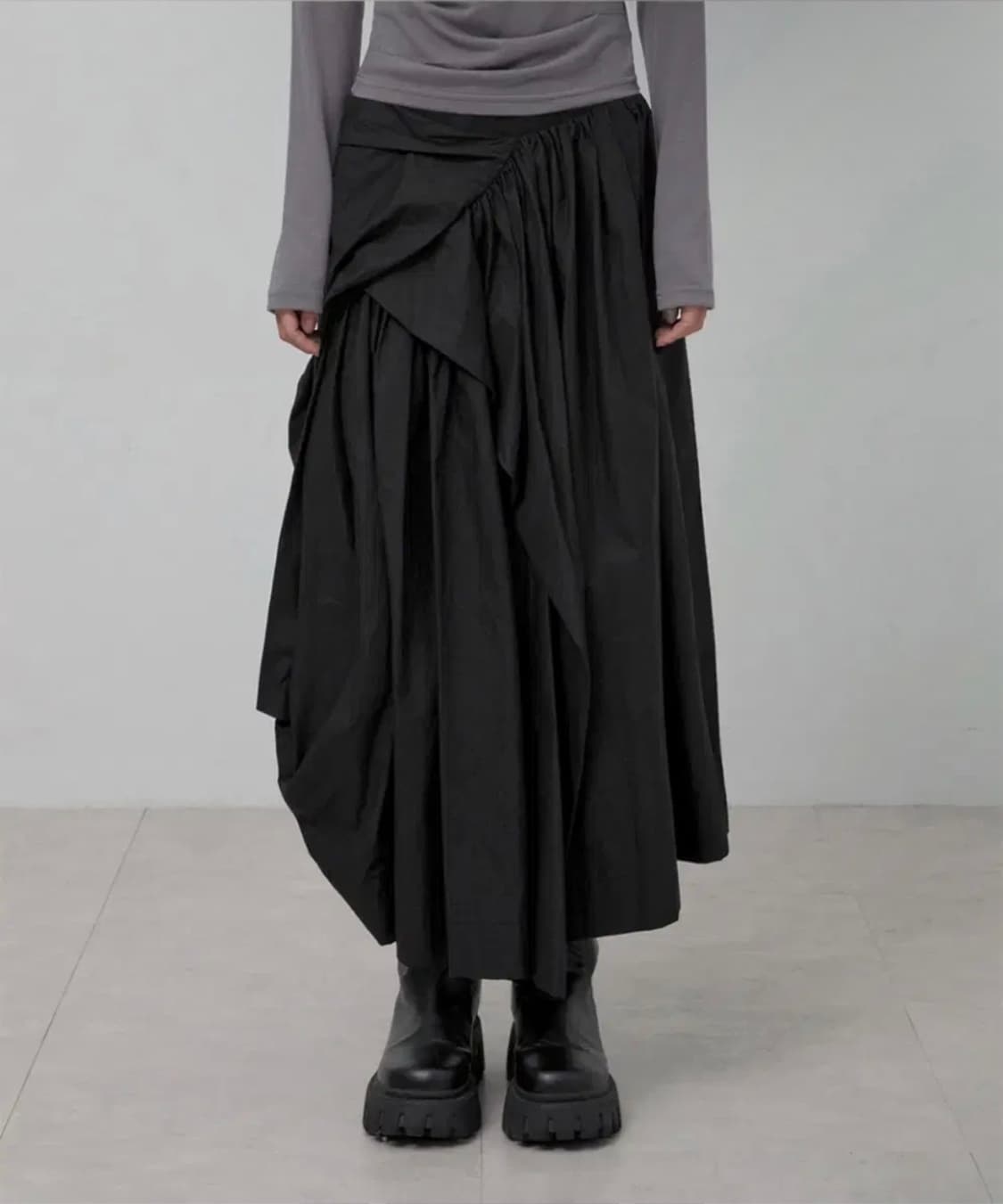 플레어업 롱스커트 Asymmetrical Draped Layered 상품이미지2