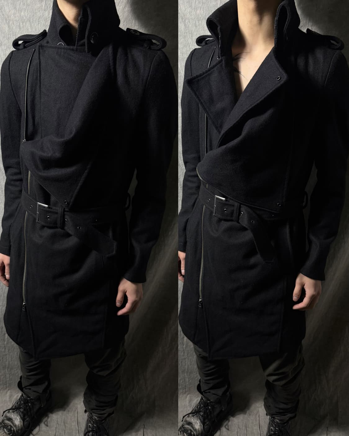 CIVARIZE Double Asymmetric Draped Coat 상품이미지1