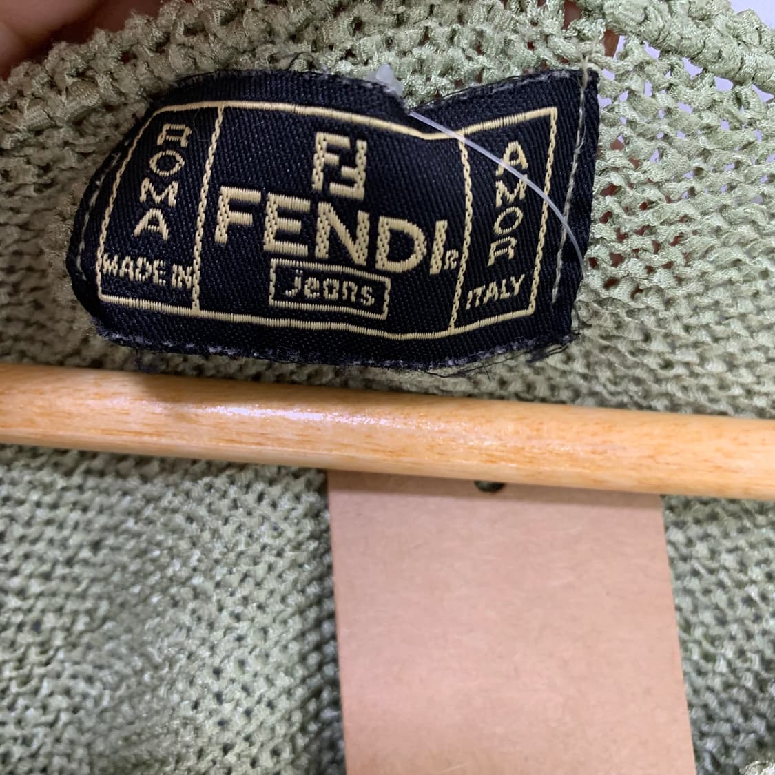 펜디 FENDI Jeans 빈티지 펀칭 슬림크롭 반팔 니트 탑 모리걸 상품이미지8