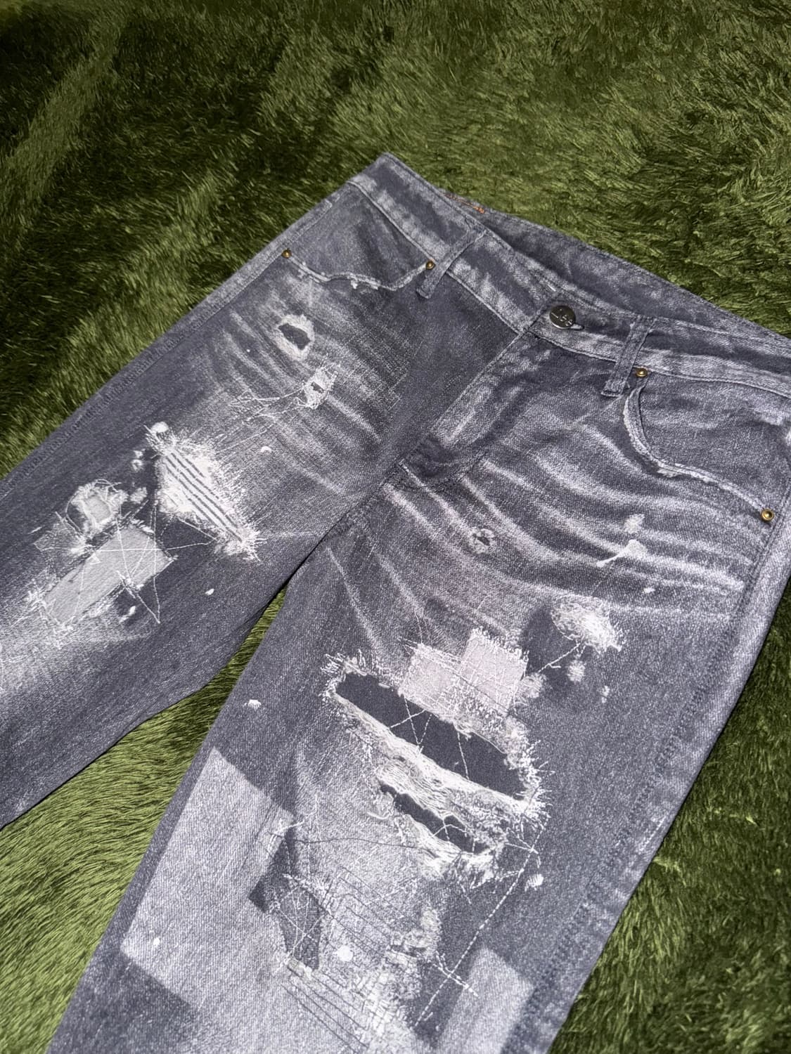 [M] Lee 리 MADE IN JAPAN 리페어 프린트 코튼 팬츠 상품이미지2