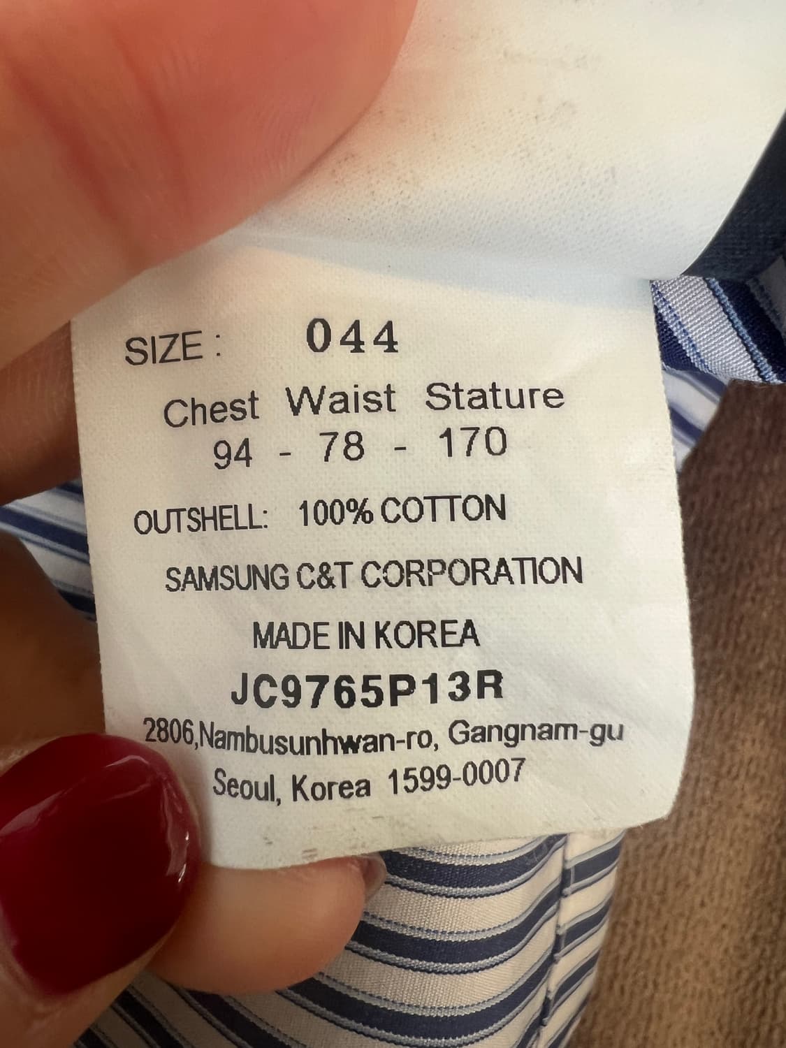 준지 JUUN.J 남성 네이비 스트라이프반팔셔츠
 상품이미지8