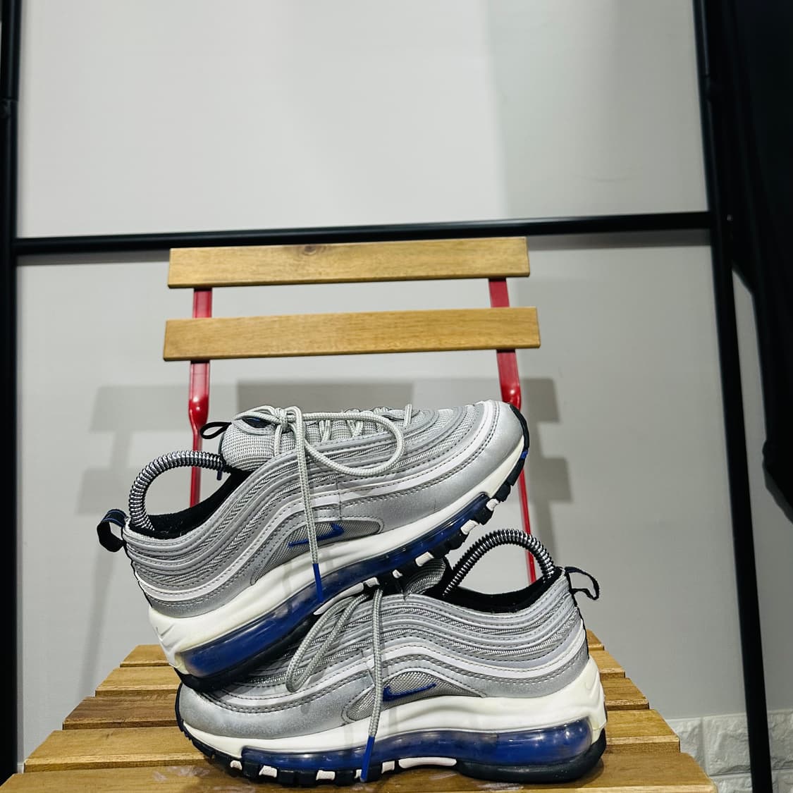225) 나이키 운동화 여성 여자 신발 에어맥스 97 실버 블루 상품이미지7