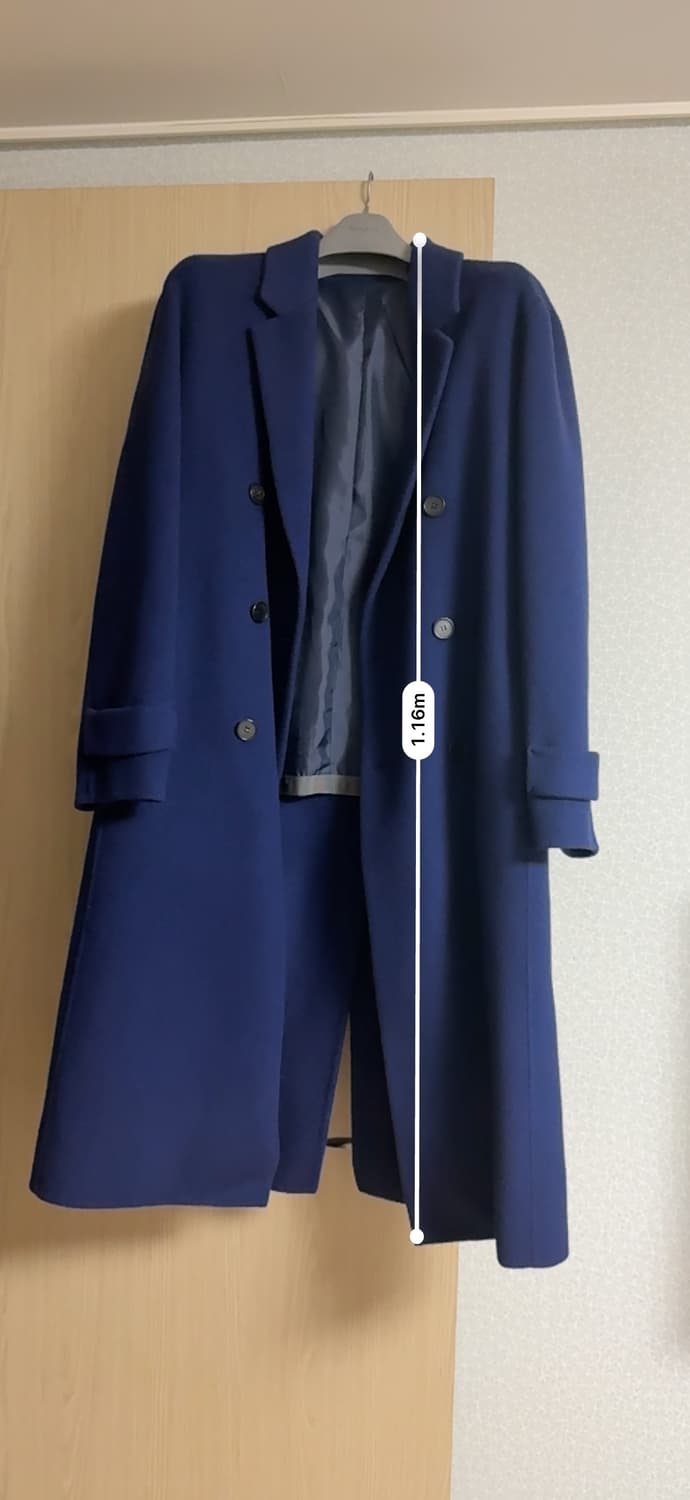 박보검 공항패션 TNGT 코트 100 네이비 울 혼방 상품이미지3