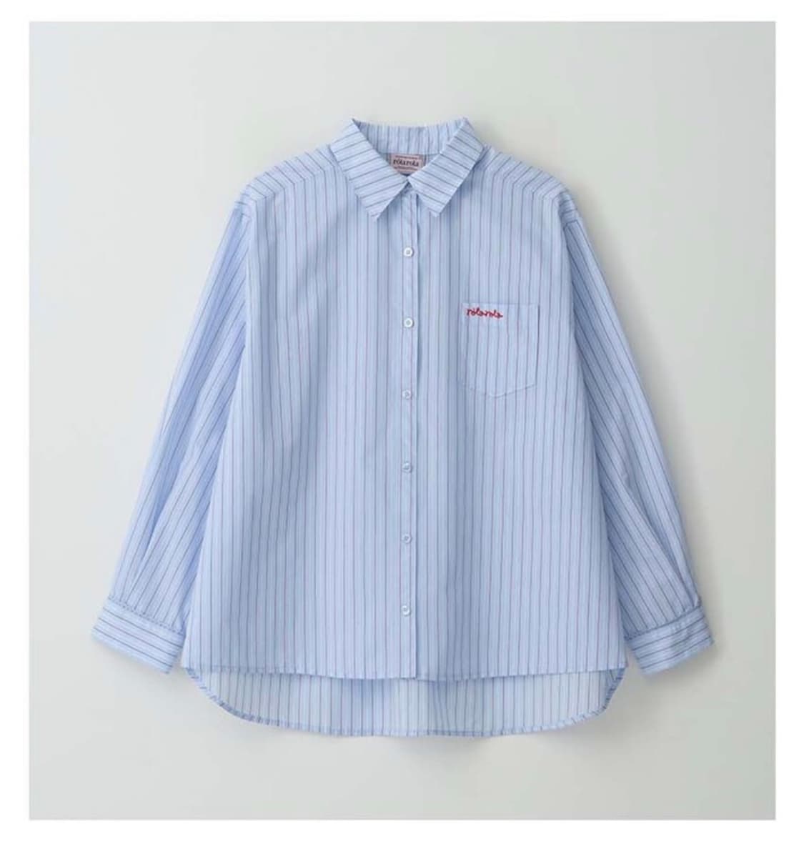 로라로라 LACE STRIPE SHIRT BLUE 상품이미지2