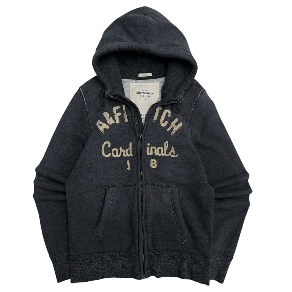 아베크롬비 센터로고 그레이 빈티지 후드집업 M 상품이미지3