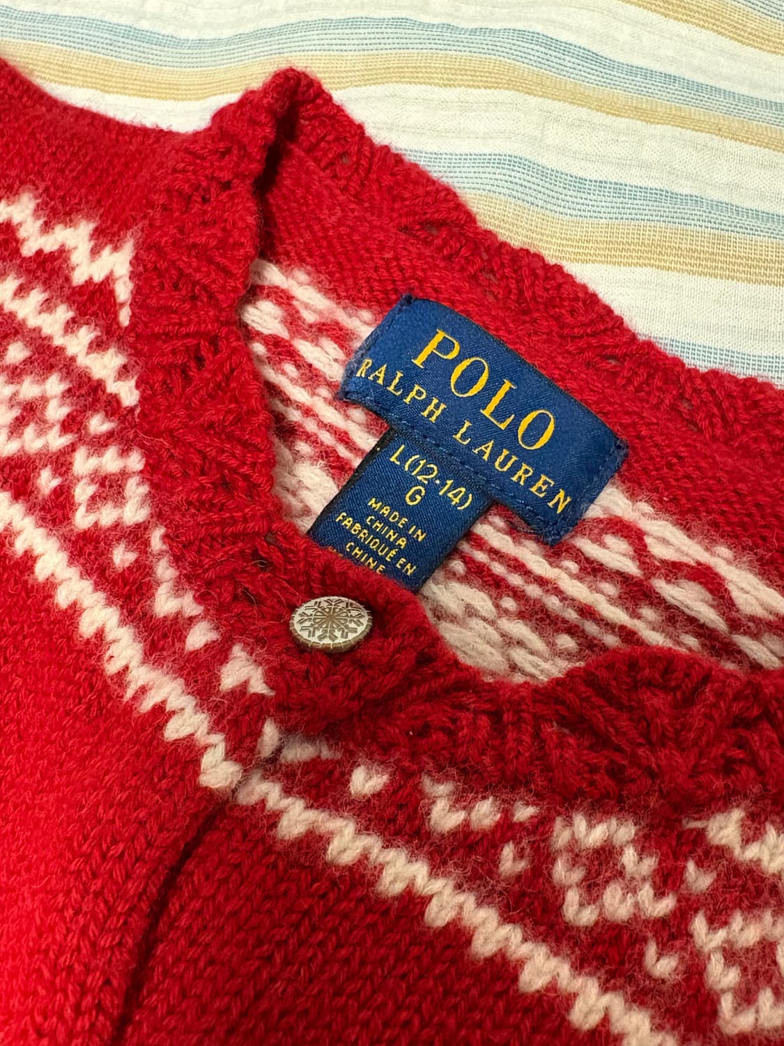 Polo Ralph Lauren 여아 주니어 노르딕 스웨터 가디건 L 상품이미지5