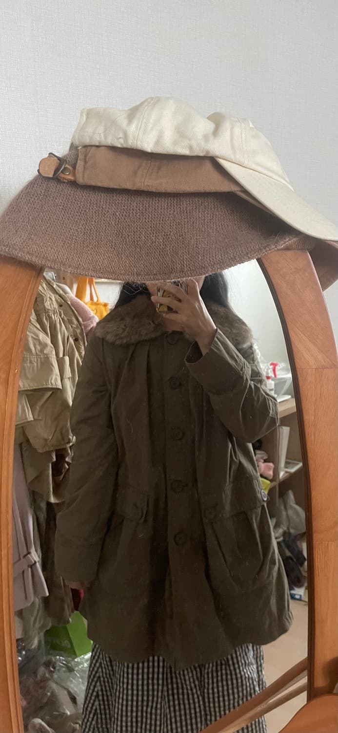 모리걸 빈티지 초코나무숲 퍼야상 set💚🤎 상품이미지4
