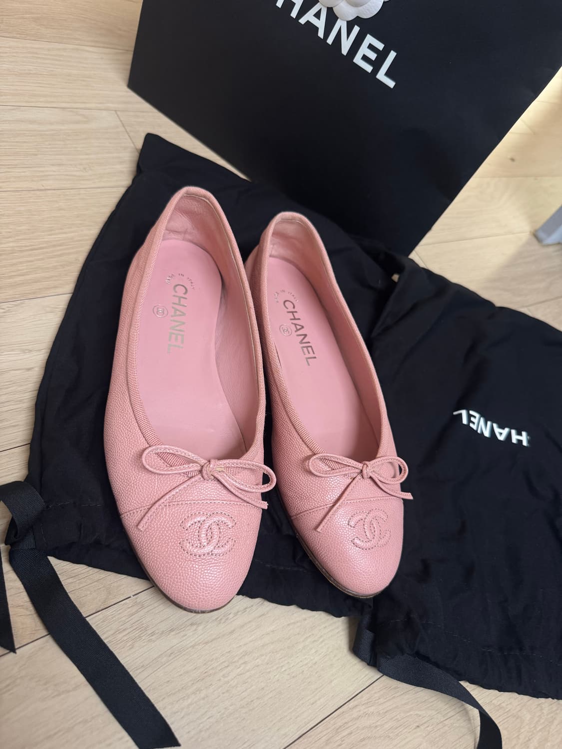 샤넬 핑크 플랫슈즈 37 상품이미지2