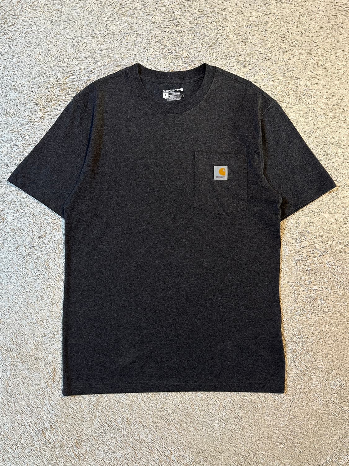 칼하트 CARHARTT 오리지널핏 포켓 반팔 티셔츠 차콜 상품이미지1