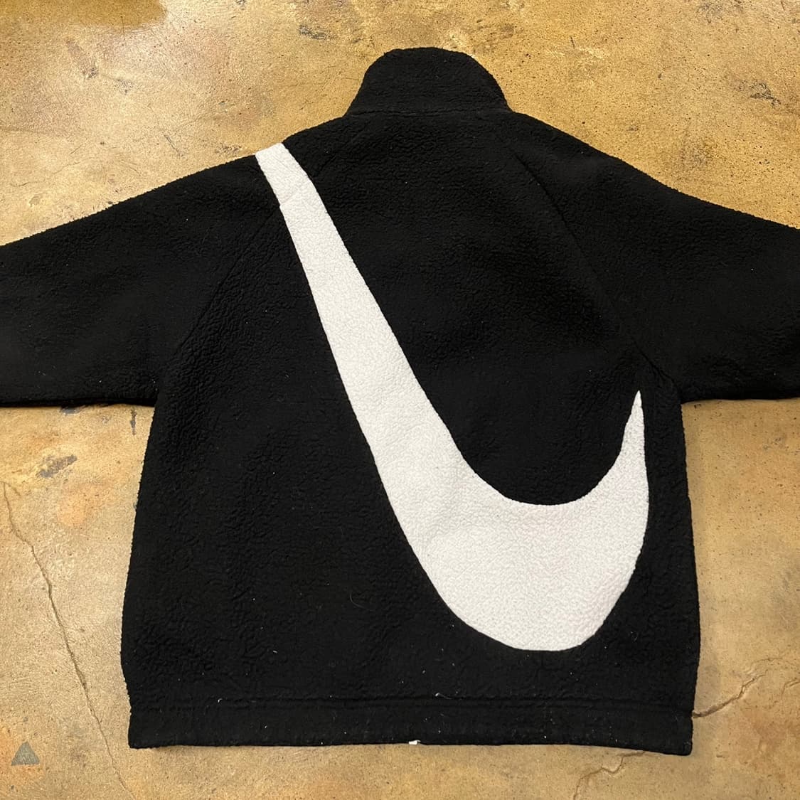 [정품/S] 나이키 검정 흰색 뽀글이 플리스 바람막이 양면 자켓 b16 상품이미지4