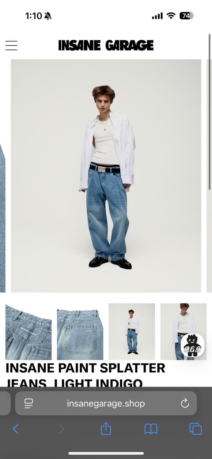 인세인개러지 스플래터 데님 3사이즈 상품이미지3