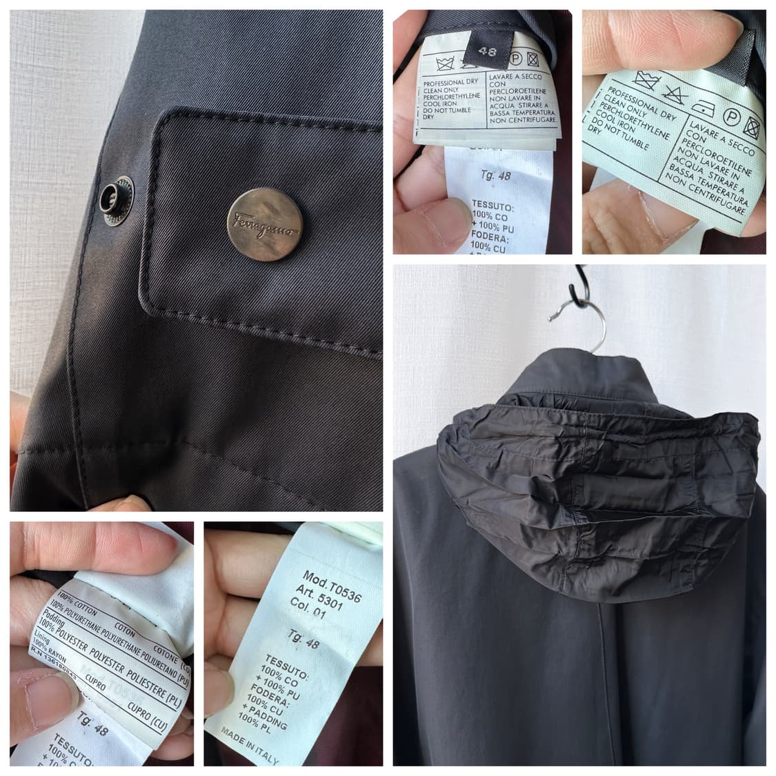 살바토레 페라가모 윈터프루프 간치니 코트 블랙 48 상품이미지10