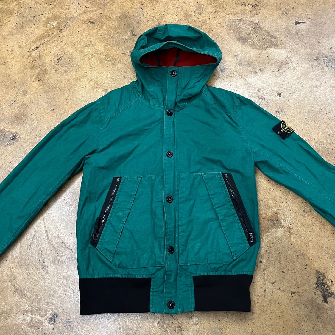 [정품/95] 스톤아일랜드 텔라 스텔라 그린 후드 자켓 b17 상품이미지3